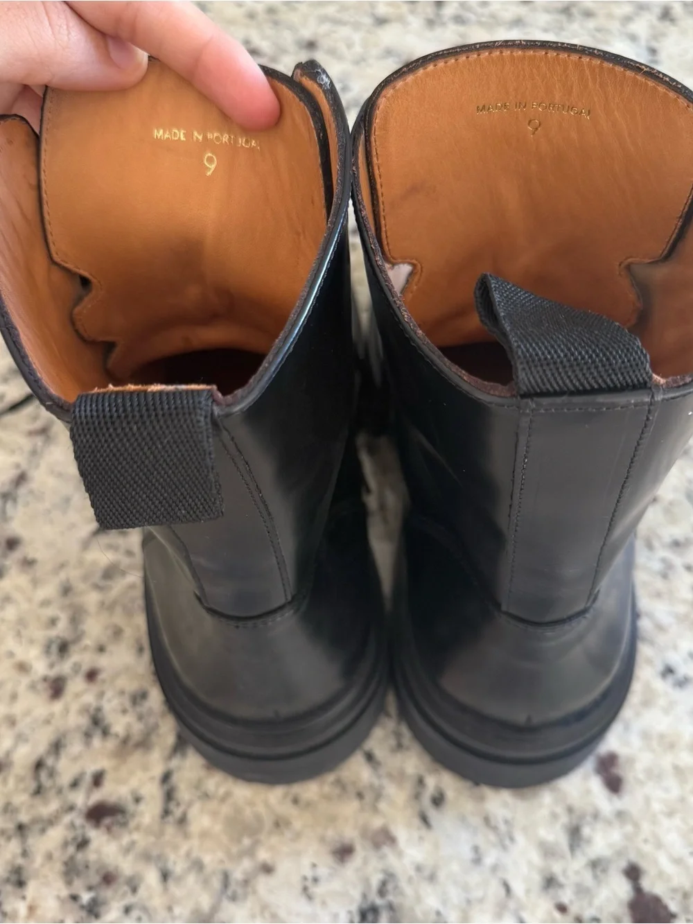 Banana Republic Black Leather Lace-Up Combat Boots